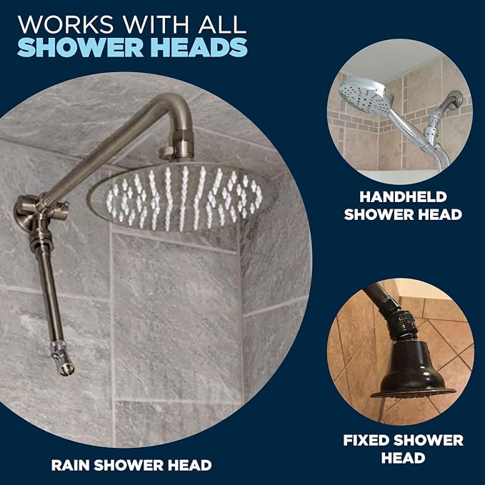 HammerHead Showers® Solid Metal Shower Head Swivel Ball Adapter, Matte Black | - Image 3