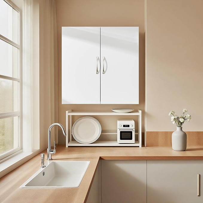 SoBuy Wall Cabinet Laundry Room Kitchen, Wall Mounted Storage Cabinet, Medicine - Image 7