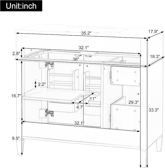 36" Bathroom Vanity Cabinet - Image 6