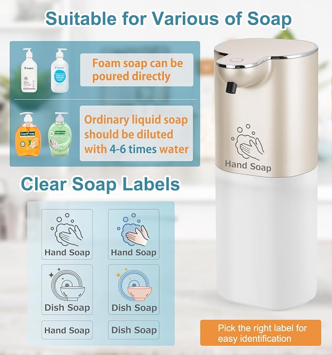 Soap Dispenser, Automatic Foaming Soap Dispenser - Image 4