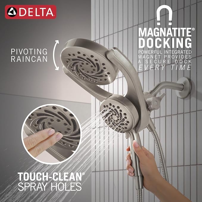 Delta 5-Setting HydroRain 2-in-1 Dual Shower Head - Image 7