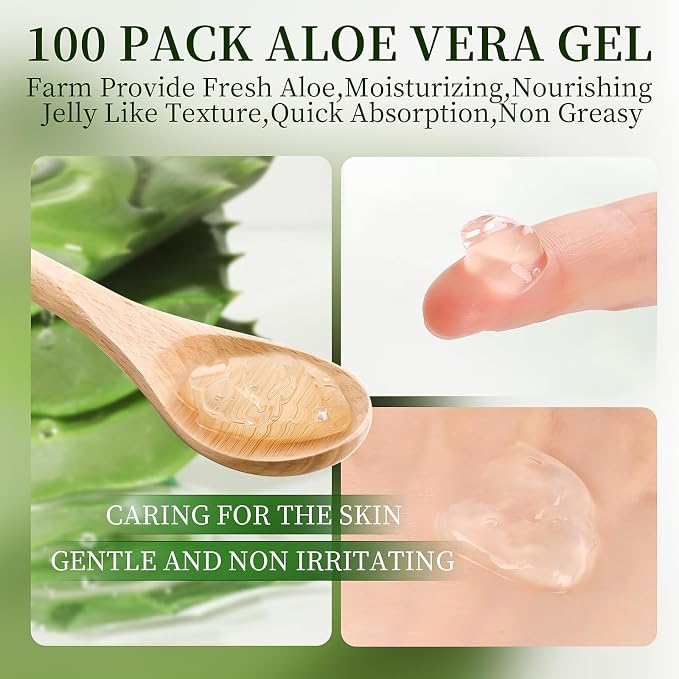 100 Pack Bulk Aloe Vera Gel, 99% Pure Aloe Vera Gel - Image 4