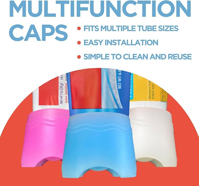 Chrome Cherry SqueezMe Self-Closing Toothpaste Caps, Silicone Lid - Image 3