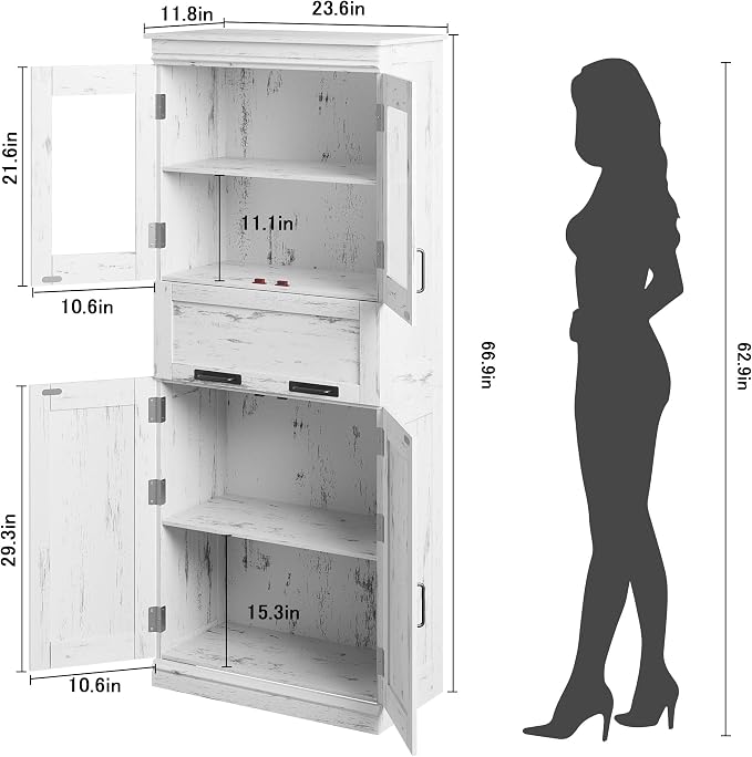 GAOMON 67" Tall Bathroom Cabinet - Image 2