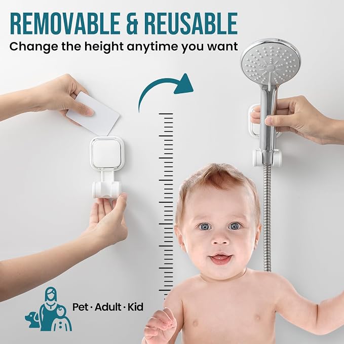 TAILI Shower Head Holder Suction, Handheld Shower Head Bracket, Height Angle - Image 8