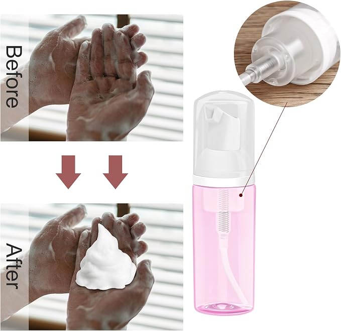 2oz Plastic Foam Pump Bottle, Empty Bottle Travel Foaming Dispenser - Image 6