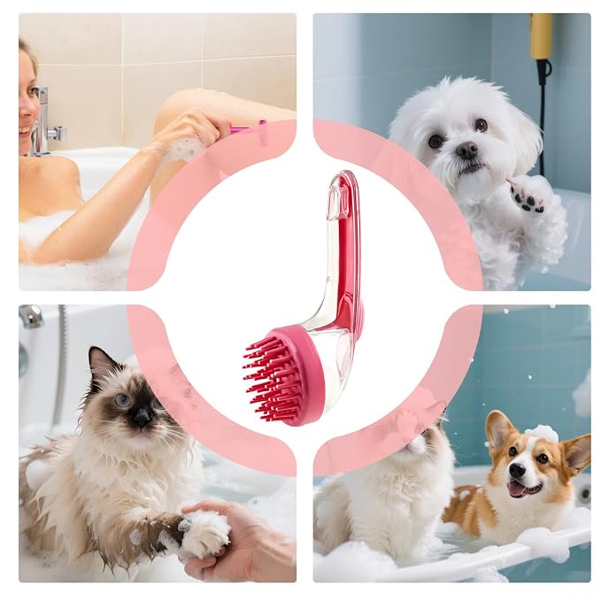 Pet Bathing Brush – Gentle Dog And Cat Scrubber - Image 4