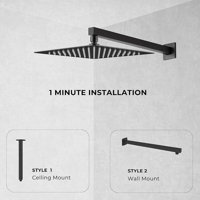 Rain Shower Head, 10 Inches Large Rainfall Shower Head, 304 Stainless Steel Made - Image 3