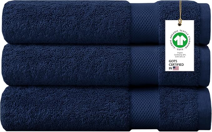 Delara 100% Organic Cotton Towels 650 GSM Plush Feather Touch Quick Dry Bath by Delara