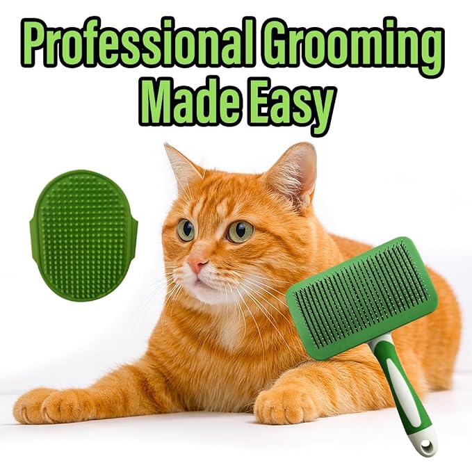 2 Pcs Self Cleaning Slicker Brush & Bath Brush - Image 7