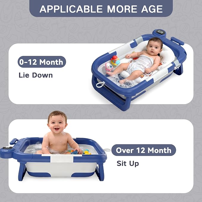 Collapsible Baby Bathtub for Newborn to Toddler, Portable Baby Bath Tub for - Image 3