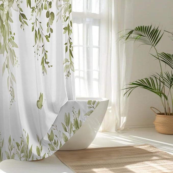 No Hook Shower Curtain and Liner Set, Bath Curtain Sets - Image 2