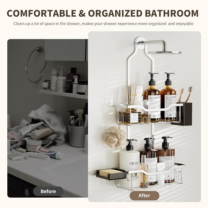 Shower Caddy Hanging 2-Tier Bathroom Organizer - Image 7