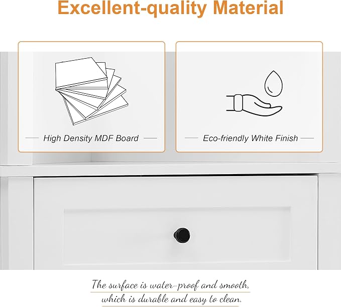 69" H Tall Corner Cabinet with Adjustable Shelves and Drawers, Storage - Image 8