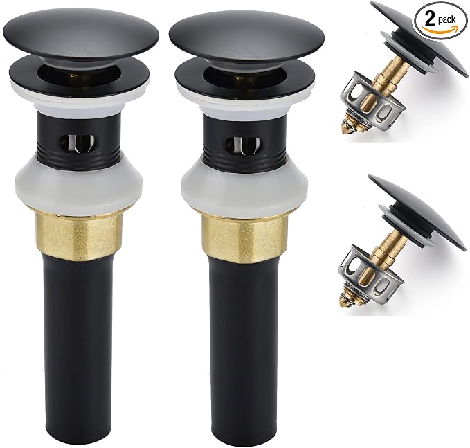 Bathroom Sink Drain, 2 Pack Drain Stopper Bathroom Sink by Rockgoya
