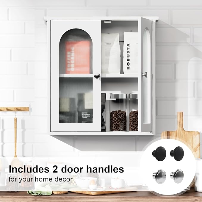 White Bathroom Wall Cabinet, Bathroom Cabinet Wall Mounted - Image 5