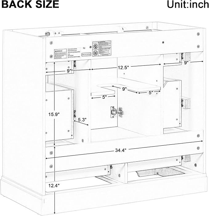 Favfurish 36" Bathroom Vanity Without Top Sink, 6-Drawer Freestanding Cabinet - Image 10