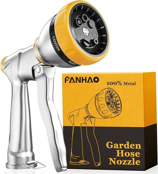 FANHAO Garden Hose Nozzle Sprayer, 100% Heavy Duty Metal Water Hose Sprayer by FANHAO