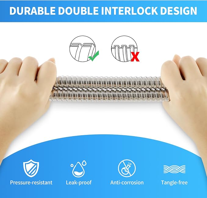 90 Inch Extra Long Stainless Steel Shower Hose - Image 4