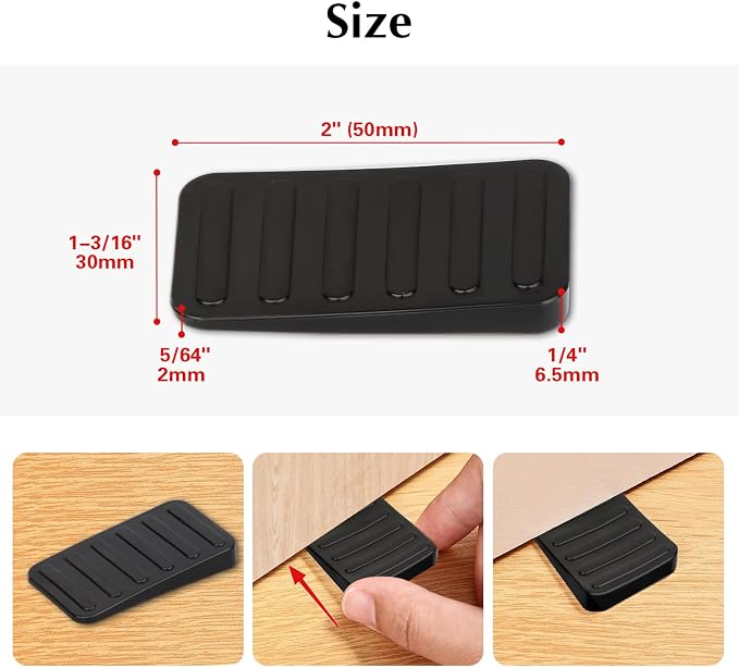 8 Pack Plastic Shims Table Wedge Black Toilet Shim, Levelers Adjustable Blocks - Image 2