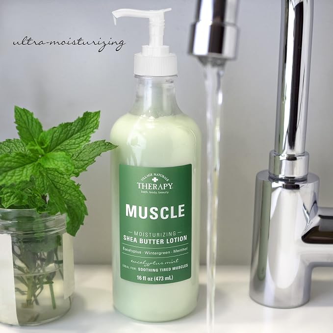 Village Naturals Therapy Muscle Shea Butter Lotion, Eucalyptus Mint Scent - Image 4