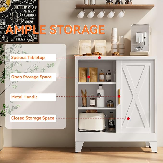 Farmhouse Coffee Bar Cabinet, Buffet Storage Cabinet, Sideboard - Image 6