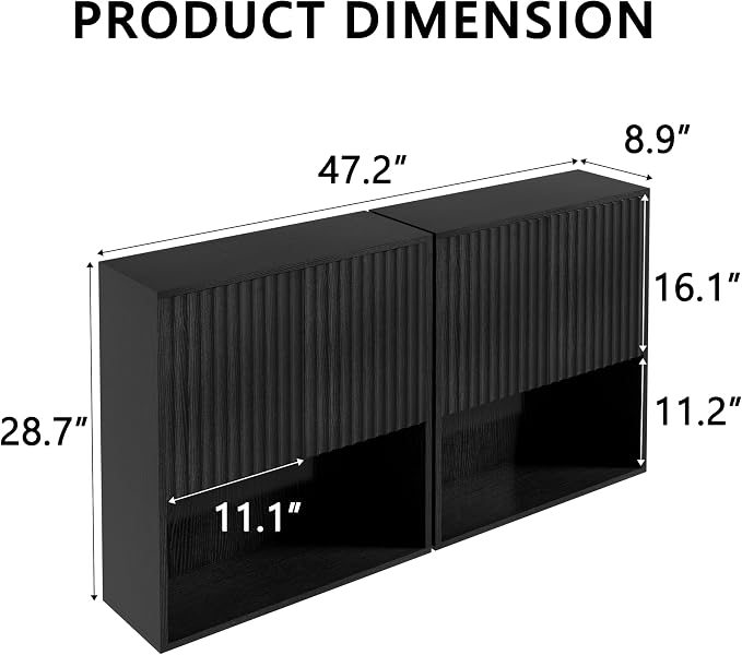 Fluted Bathroom Wall Cabinet Over The Toilet Storage, Wall Mounted Cabinet - Image 3