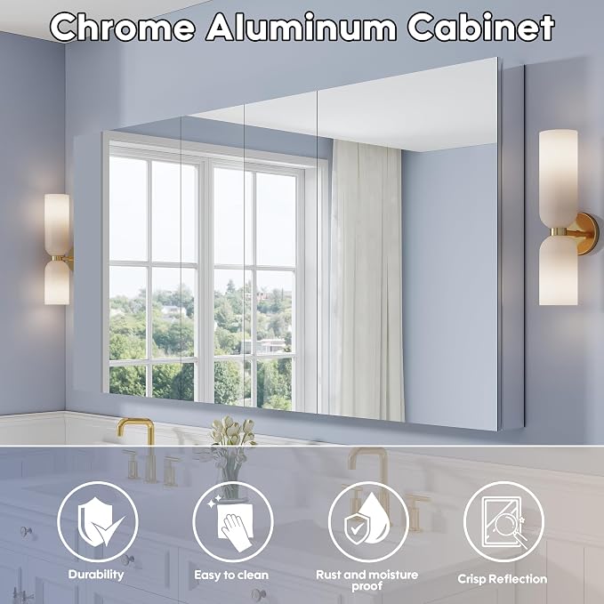 WELLFOR 72" x 36" Bathroom Medicine Cabinet - Image 3