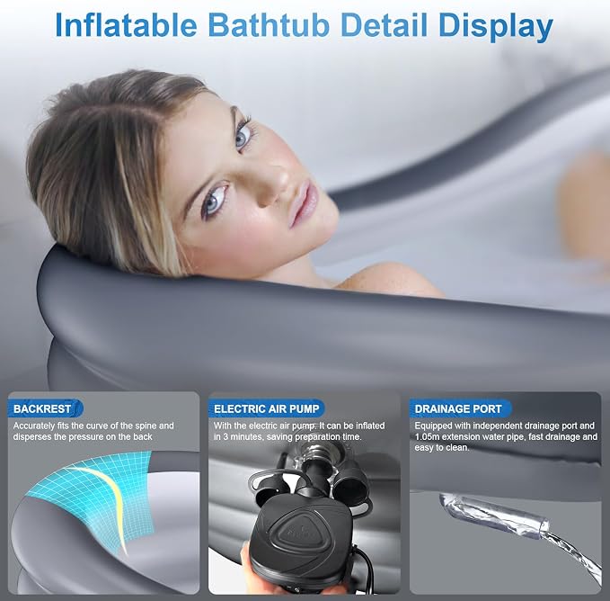 BINYUAN Inflatable Bathtub for Adults - Image 3