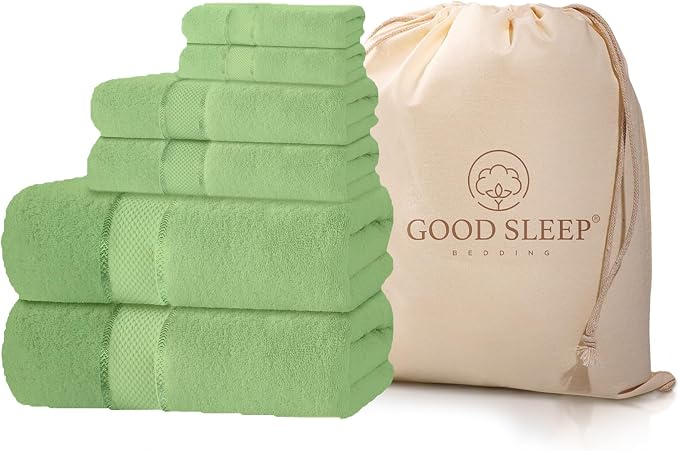 100% Cotton Bath Towel Set, 2 Bath Towel, 2 Hand Towels, 2 Wash Cloths by GoodSleepBedding