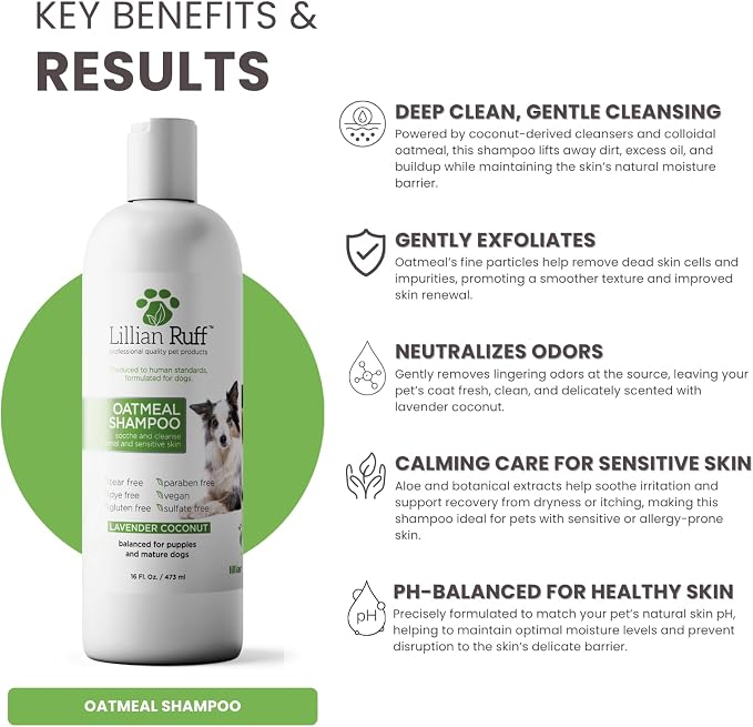 Lillian Ruff PRO Formula Deodorizing Oatmeal Dog Shampoo - Image 3