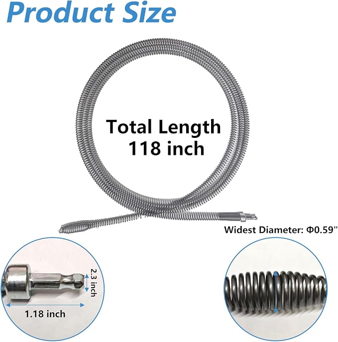 Drain Snake, Spring Drain Clog Remover - Image 2