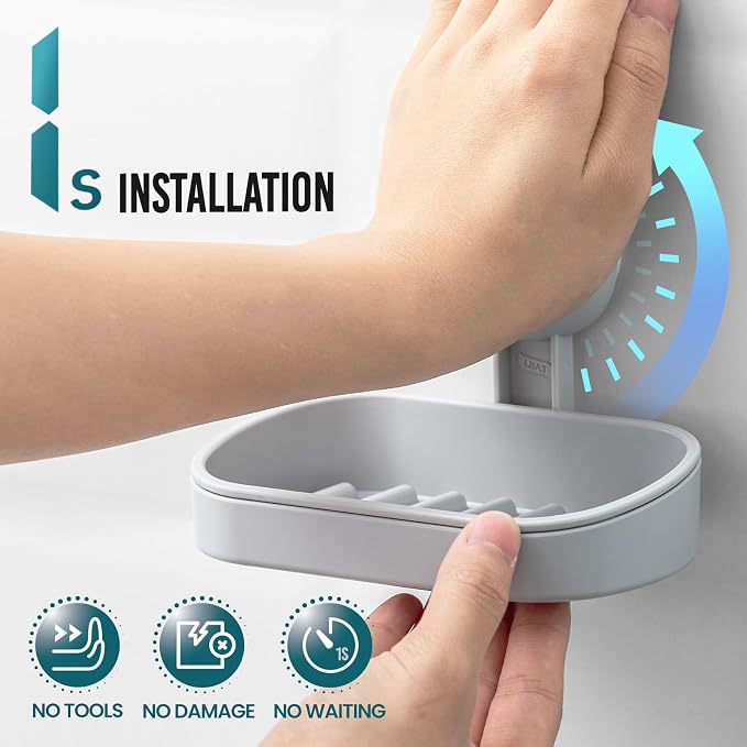 TAILI Soap Dish Bar Holder Suction Cup, SoapSaver - Image 2
