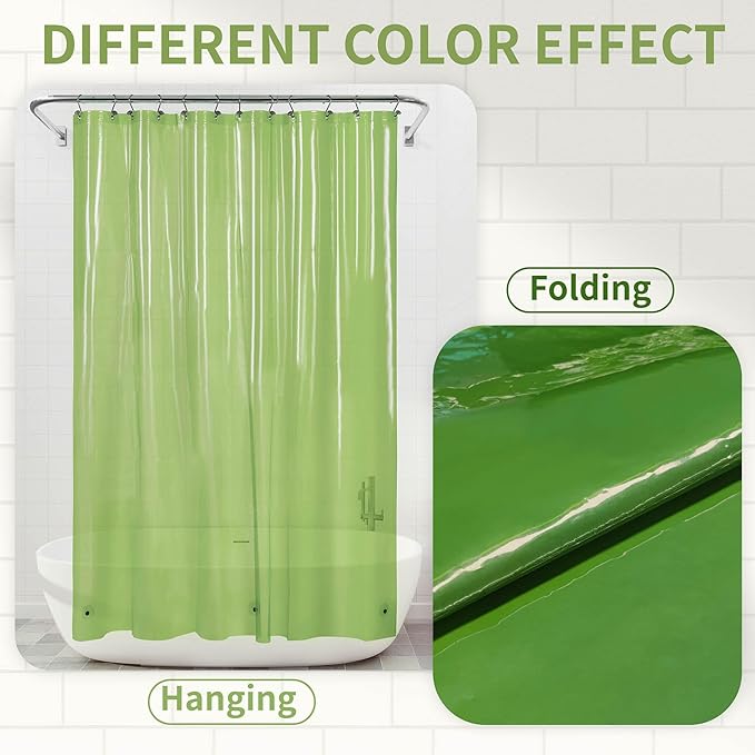 Barossa Design Clear Green Shower Curtain Liner - Image 2