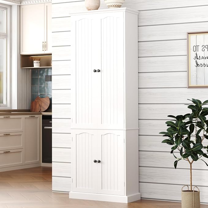 Function Home 72" Kitchen Pantry Cabinet, Tall Wood Storage Cabinet - Image 9
