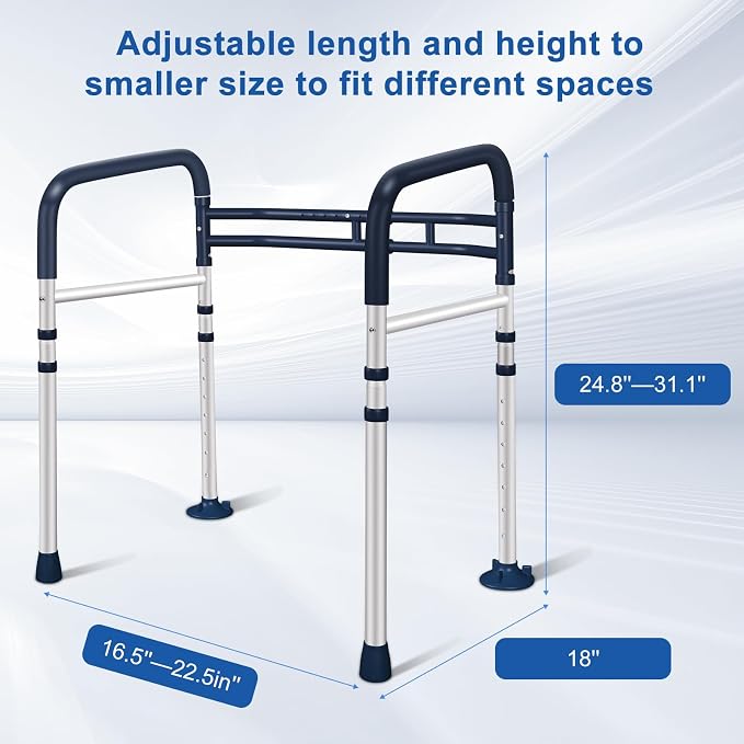Toilet Safety Rails – Adjustable, Foldable Toilet Handle Frame - Image 2