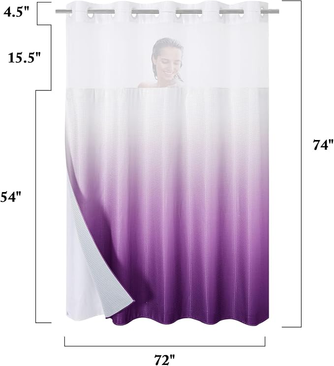 Gibelle No Hook Waffle Weave Shower Curtain - Image 7