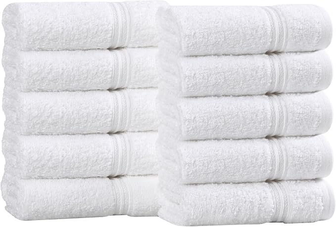 Superior Egyptian Cotton 10-Piece Face Towel Set, Small Towels by SUPERIOR