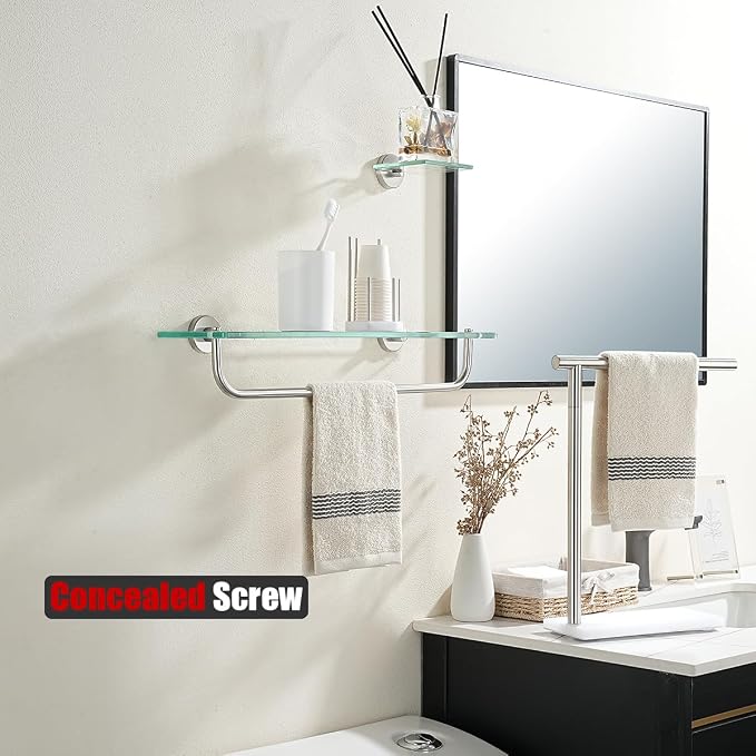 JQK Bathroom Glass Shelf, Shelf - Image 3