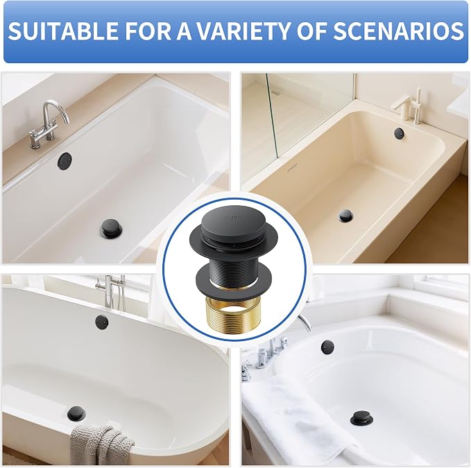 Bathtub Drain Stopper Toe Taps Bathroom Sink Decoration Set, - Image 6