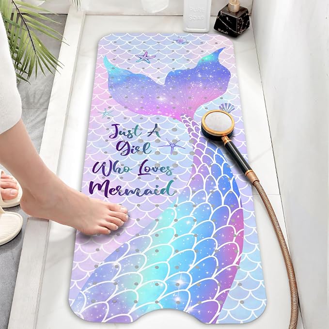Bathtub Mat Non Slip, Mermaid Extra Long Bath tub Mat Shower Floor Mat - Image 6