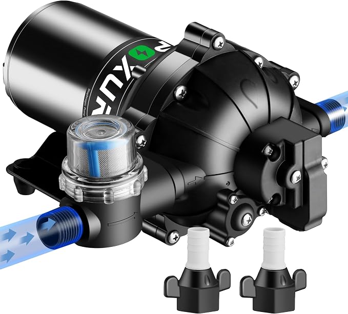 7GPM RV Water Pump, 70PSI 12V DC Fresh Water Pump, Self-Priming Diaphragm Water by POXURIO