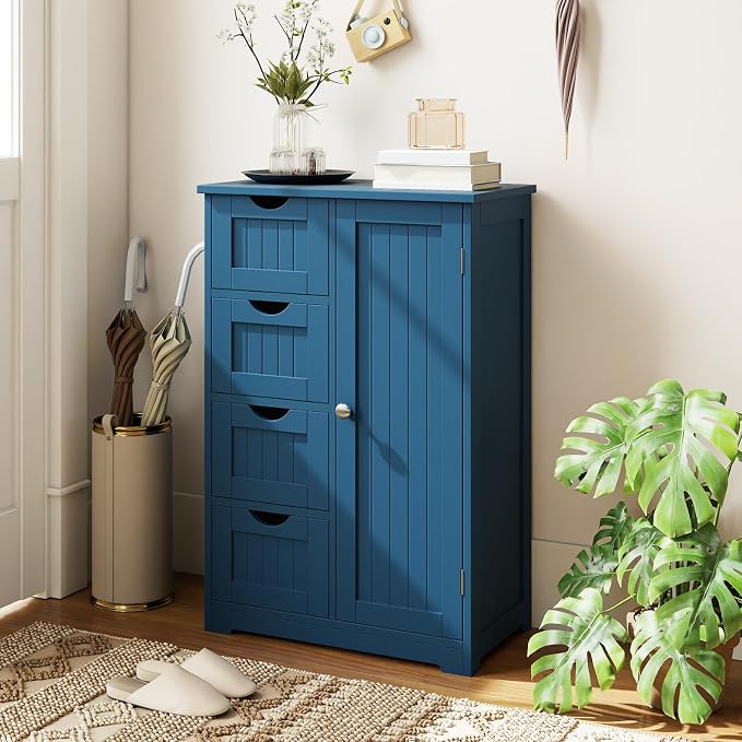 Tangkula Bathroom Floor Cabinet, Freestanding Storage Cabinet - Image 5