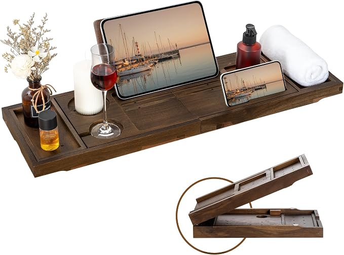 Teak Bathtub Tray by FunMemories