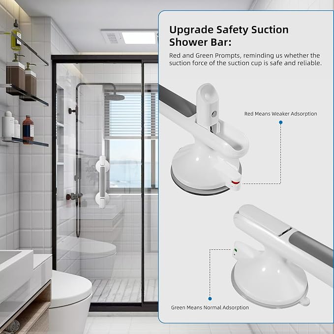 Grab Bar for Bathtubs and Showers, Zynuhmo 12 Inch Suction Safety Grab Bar - Image 3