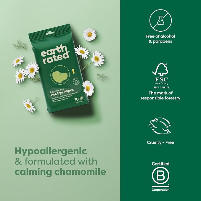 Earth Rated Vet-Developed Pet Eye Wipes, Hypoallergenic Cleaner - Image 6