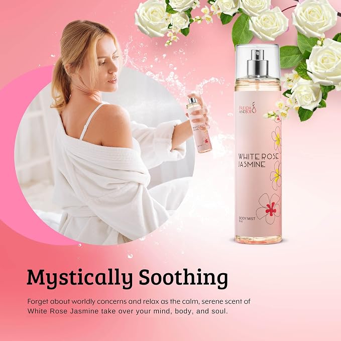 White Rose Jasmine Body Spray for Women, Womens Perfume Fragrance Body Mist And - Image 3