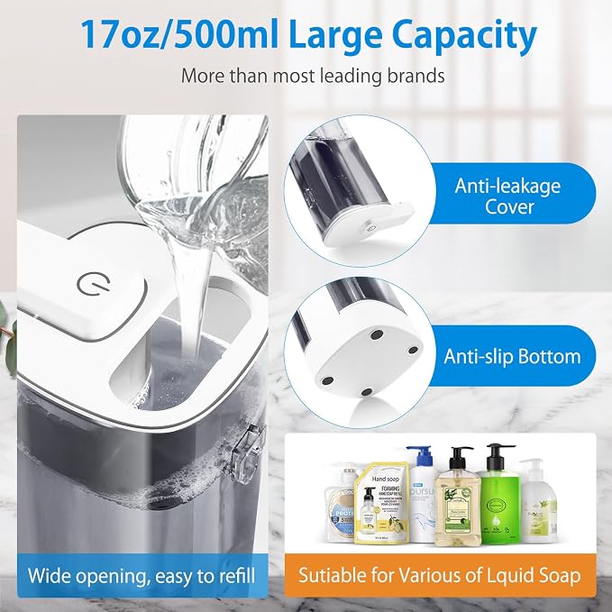 Automatic Liquid Soap Dispenser, Rechargeable, 17oz/500ml - Image 5
