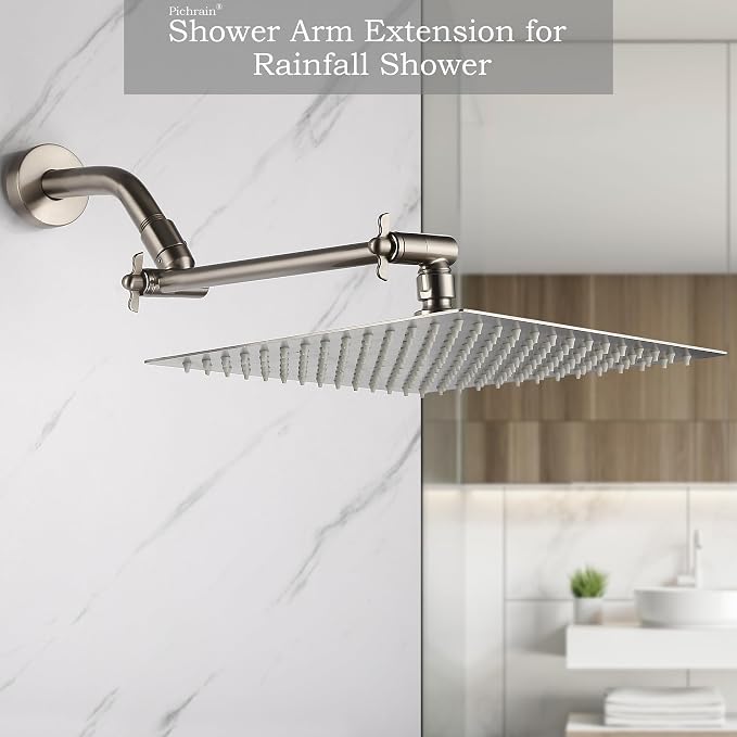 Shower Head Extension Arm, Adjustable Shower Head Arm Extender - Image 3