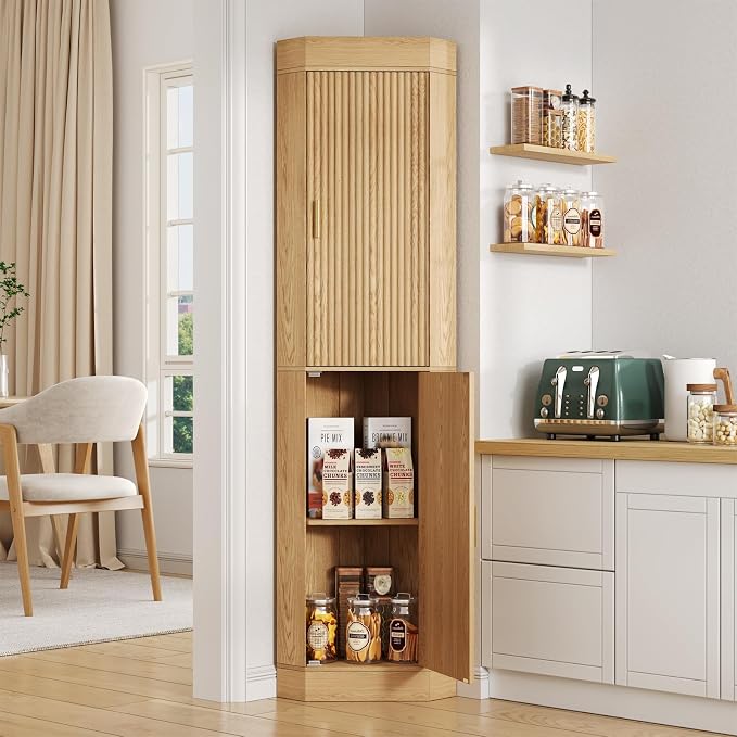 70.3" Tall Corner Cabinet, 4-Tier Corner Storage Cabinet by Unknown